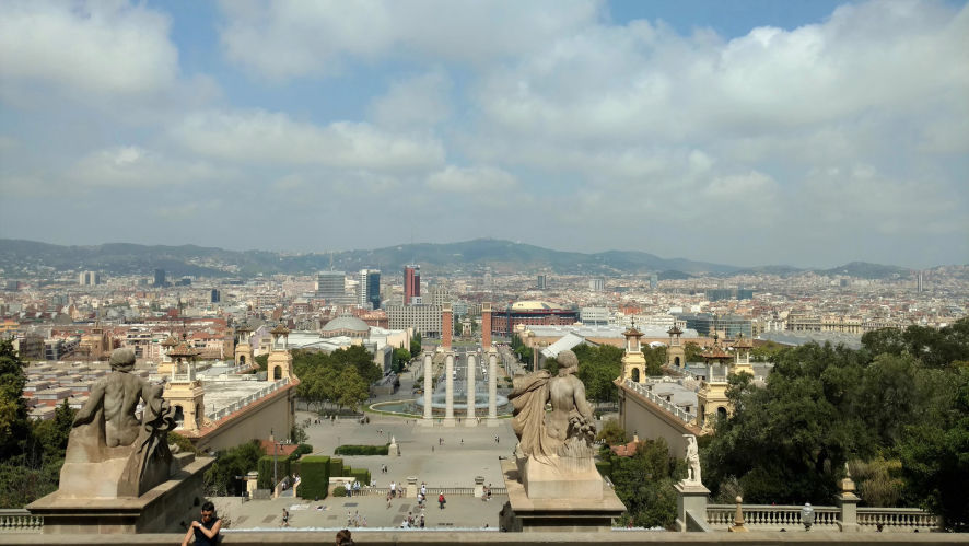 La vue depuis le Palais national de Barcelone