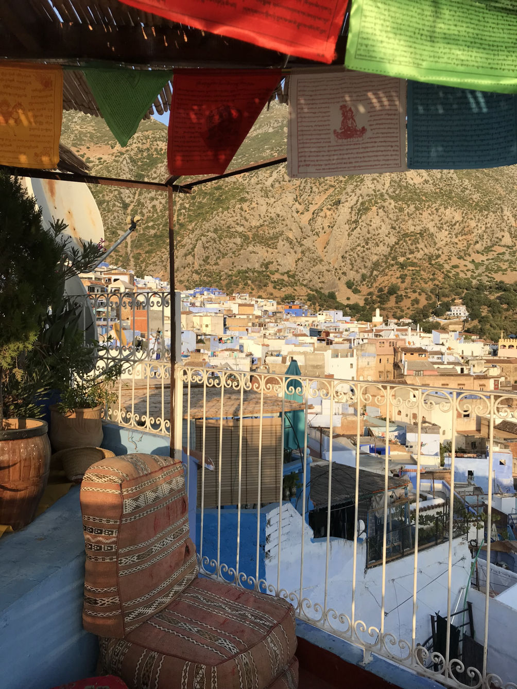 La terrasse de l'hôtel Dar Sababa