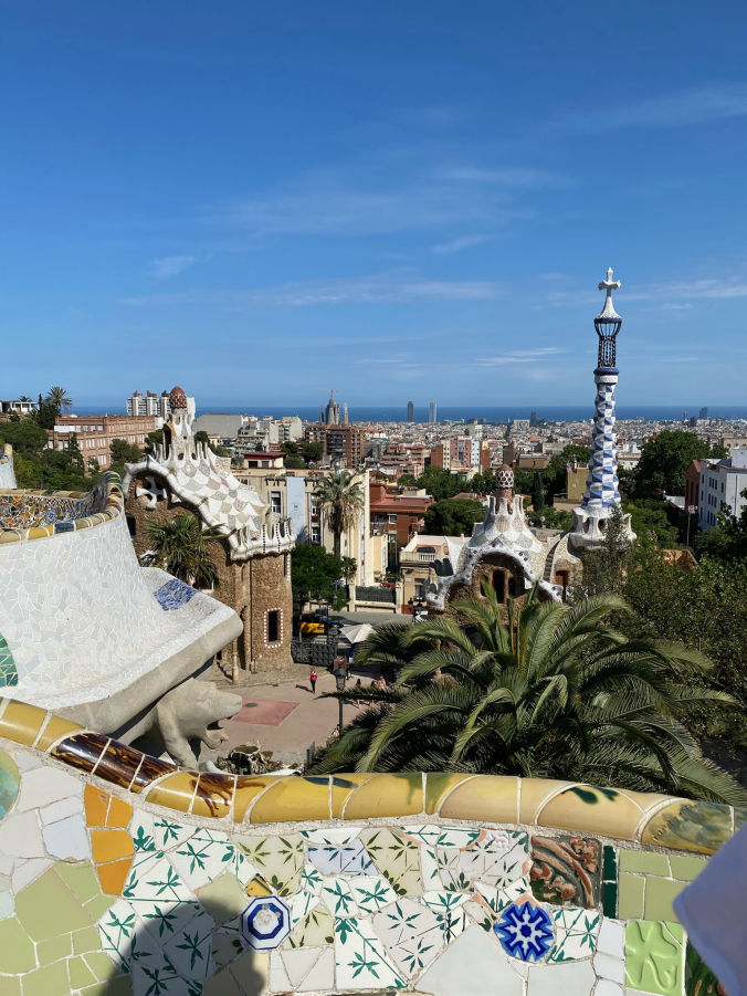 La vue depuis le Parc Güell sur Barcelone