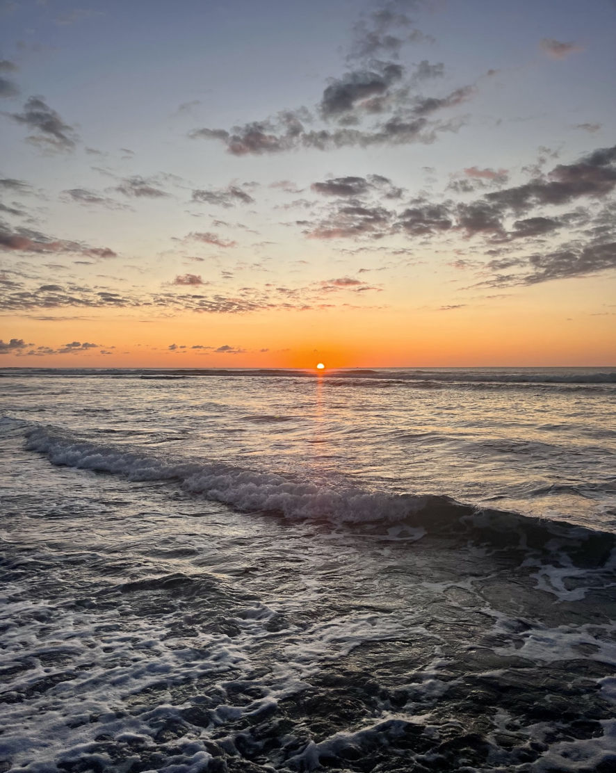 Coucher de soleil sur la plage de Boucan Canot