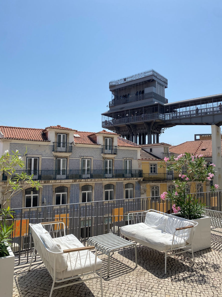 L'ascenseur de Santa Justa et sa vue sur Lisbonne