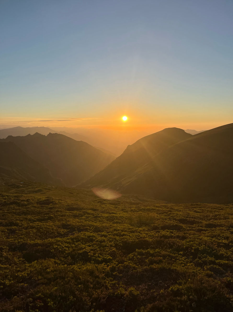 Coucher de soleil depuis les pentes du Pic de Crabère