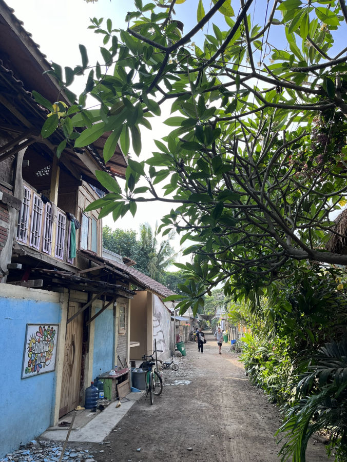 Les rues reculées à Gili Trawangan