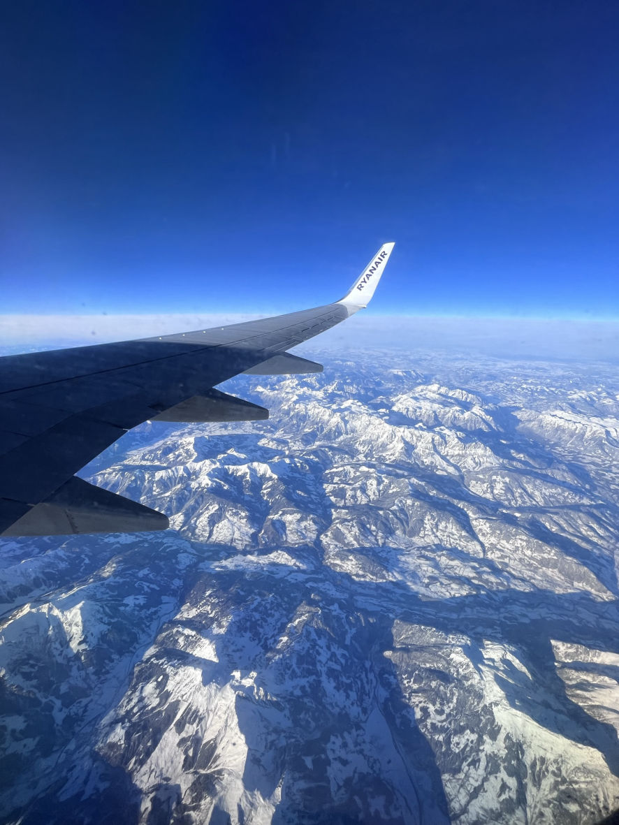 Vue sur les Alpes depuis l'avion
