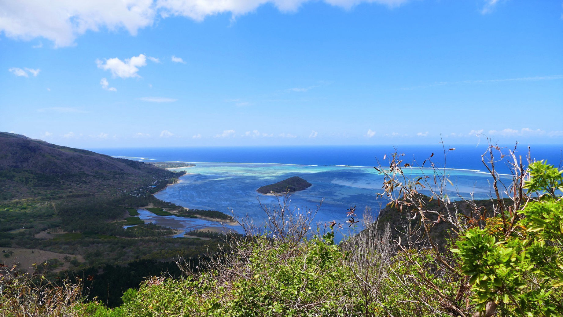 La vue exceptionnelle depuis le Le Morne Brabant