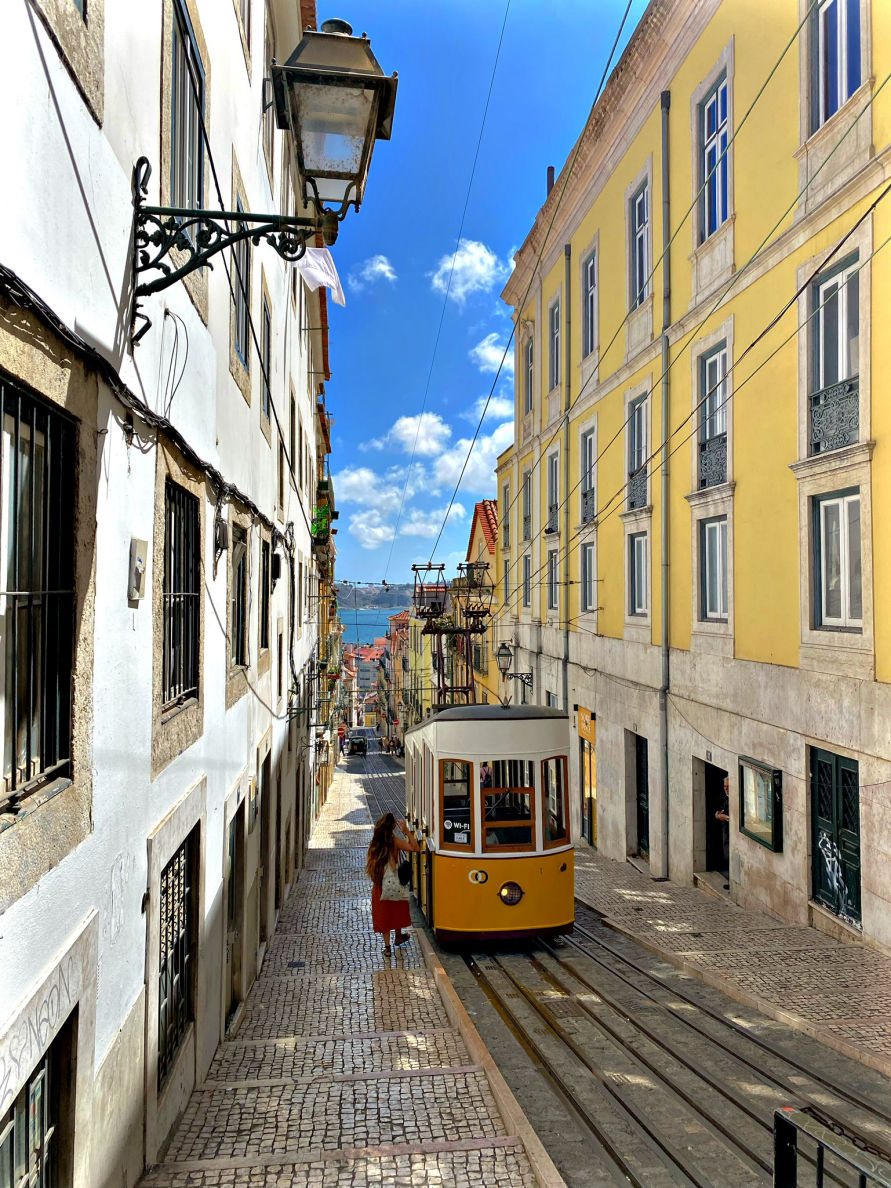 Le tramway dans le quartier de Bairro Alto